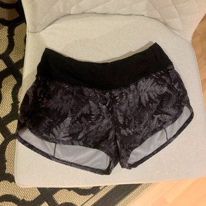 Lululemon Speed Up Shorts, 2.5" Black Floral Print